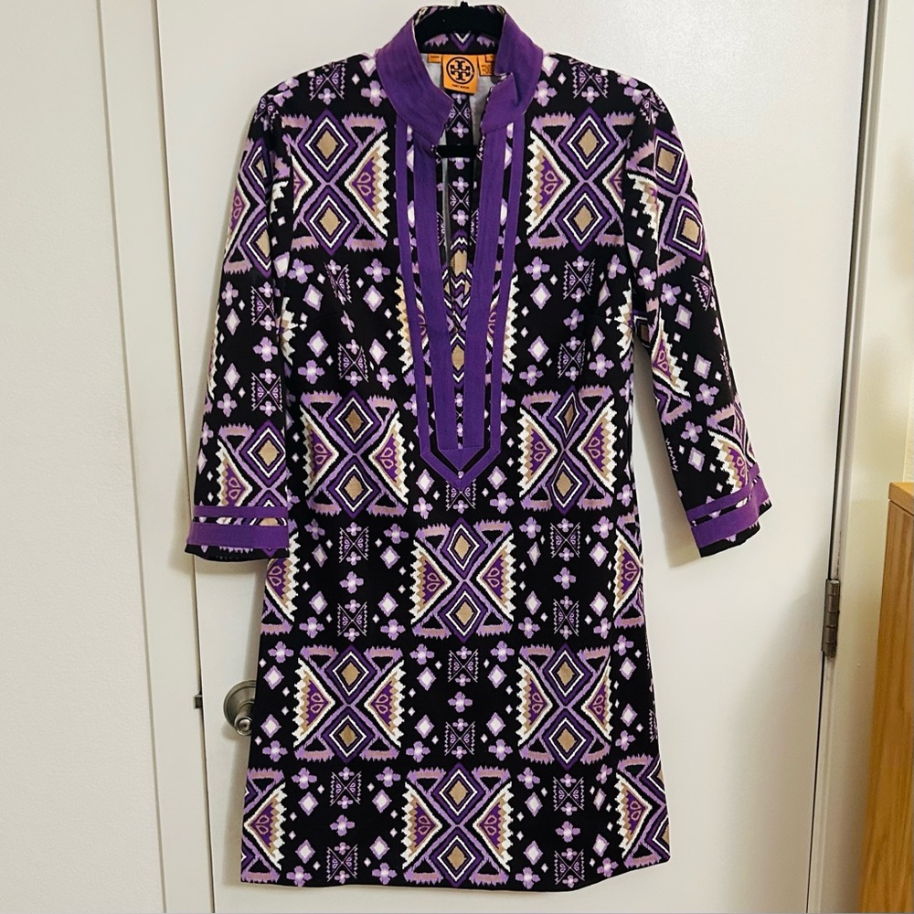 Tory Burch Ikat Tribal Print Tunic Multicolor Sz: 8